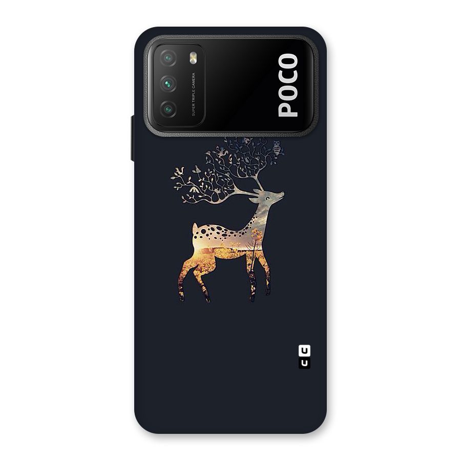 Black Deer Back Case for Poco M3