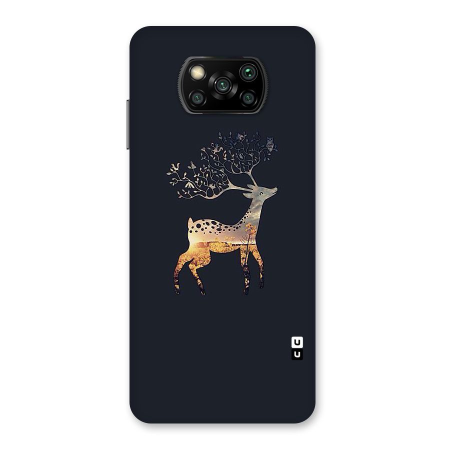 Black Deer Back Case for Poco X3