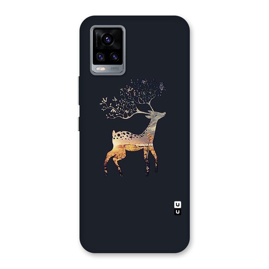 Black Deer Back Case for Vivo V20