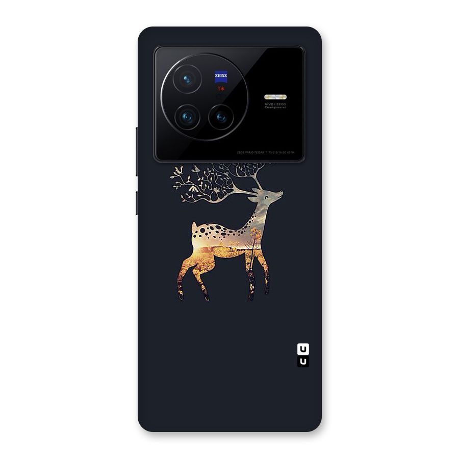 Black Deer Back Case for Vivo X80