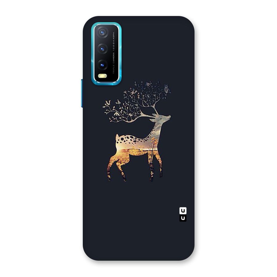 Black Deer Back Case for Vivo Y20A