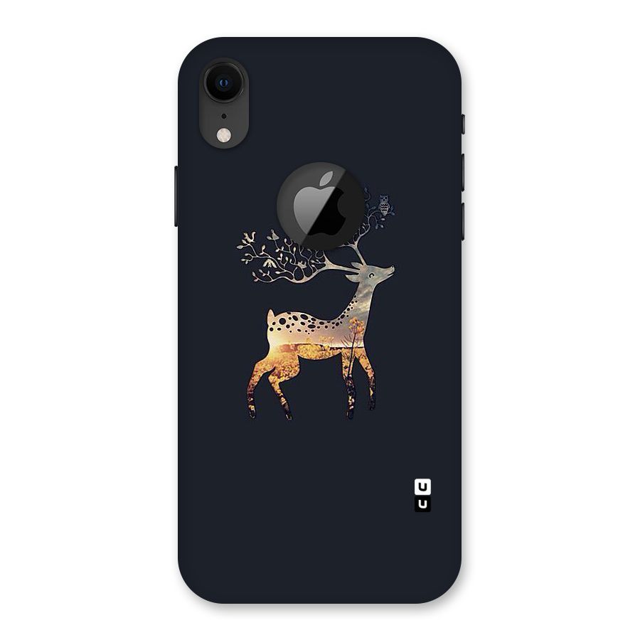 Black Deer Back Case for iPhone XR Logo Cut