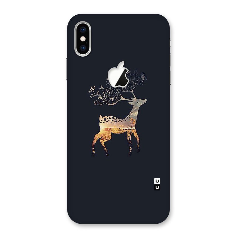 Black Deer Back Case for iPhone XS Max Apple Cut