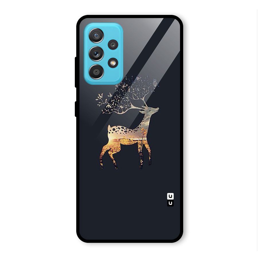 Black Deer Glass Back Case for Galaxy A52