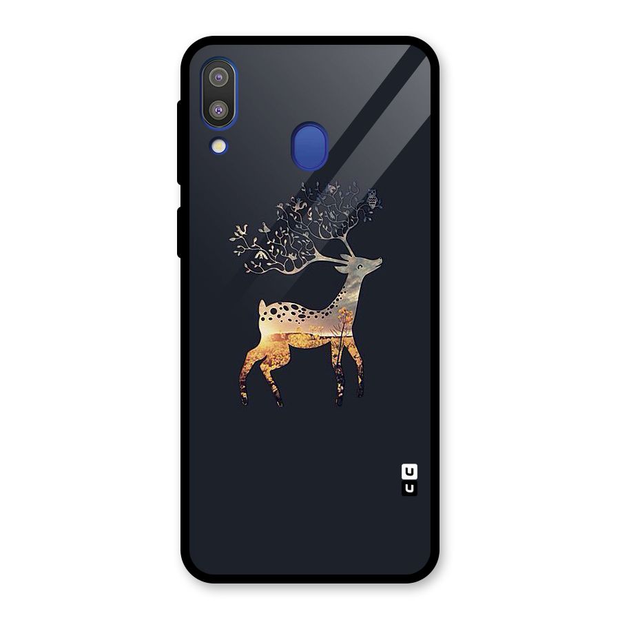 Black Deer Glass Back Case for Galaxy M20