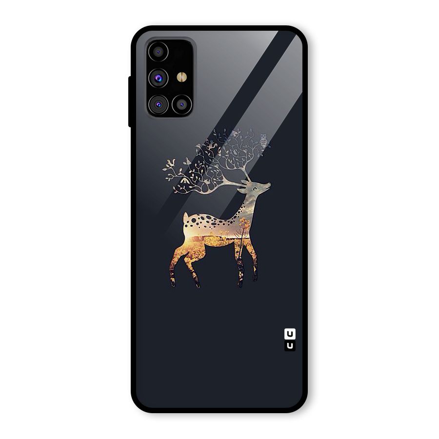 Black Deer Glass Back Case for Galaxy M31s
