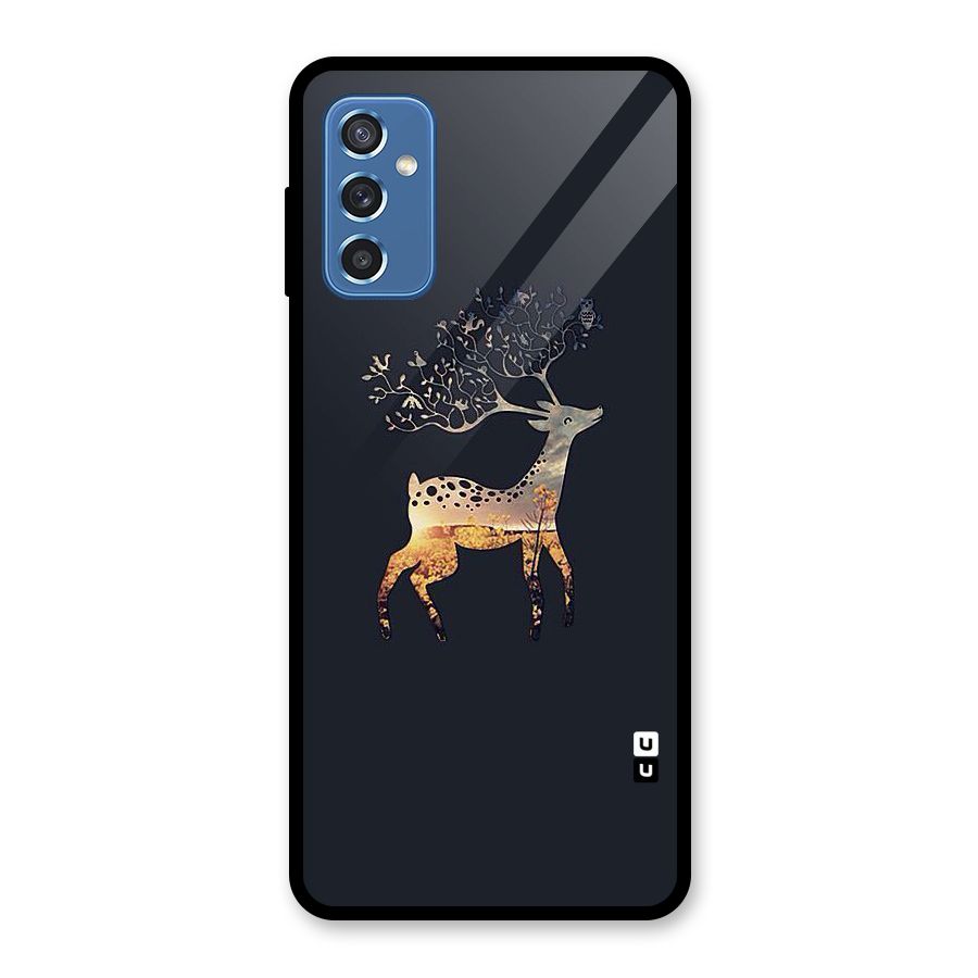 Black Deer Glass Back Case for Galaxy M52 5G