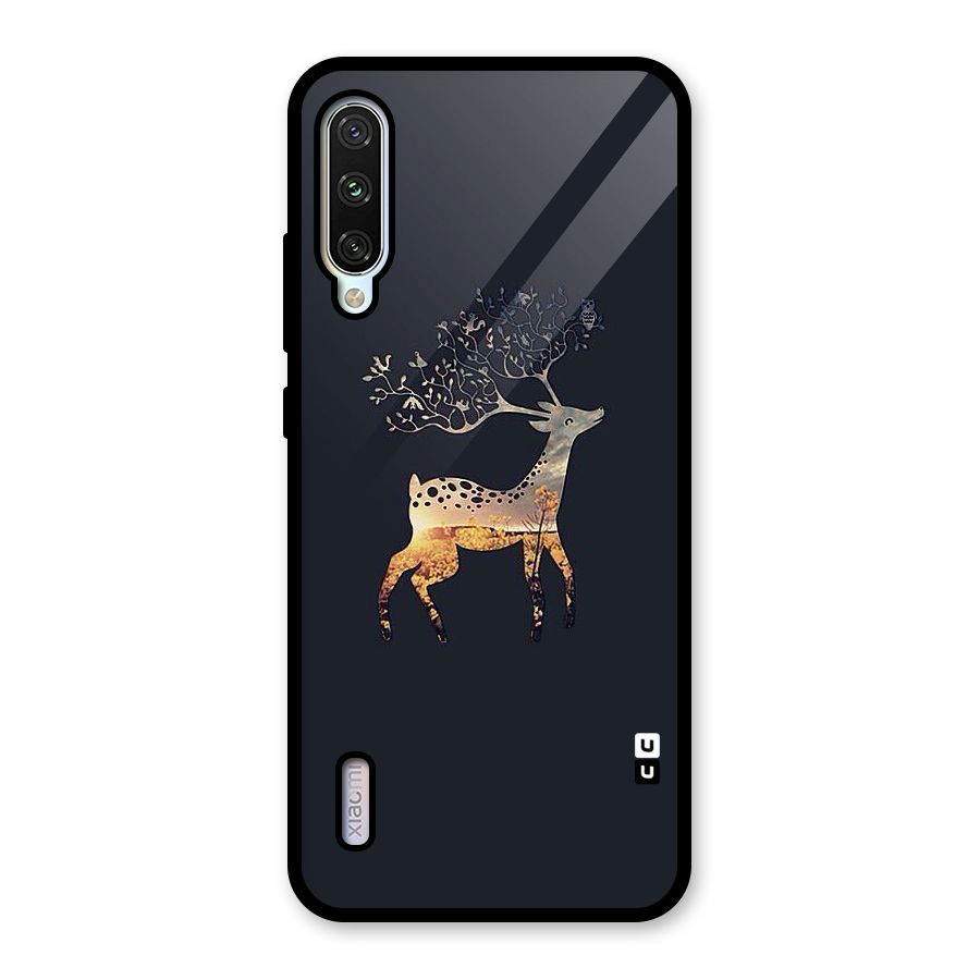 Black Deer Glass Back Case for Mi A3