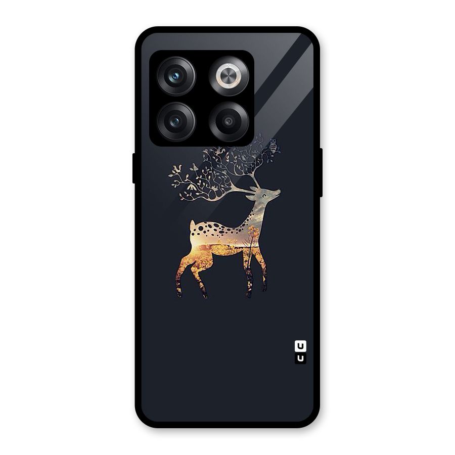 Black Deer Glass Back Case for OnePlus 10T