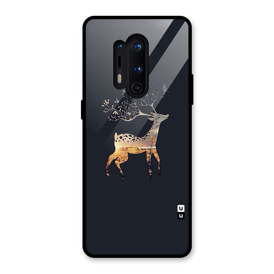 Black Deer Glass Back Case for OnePlus 8 Pro