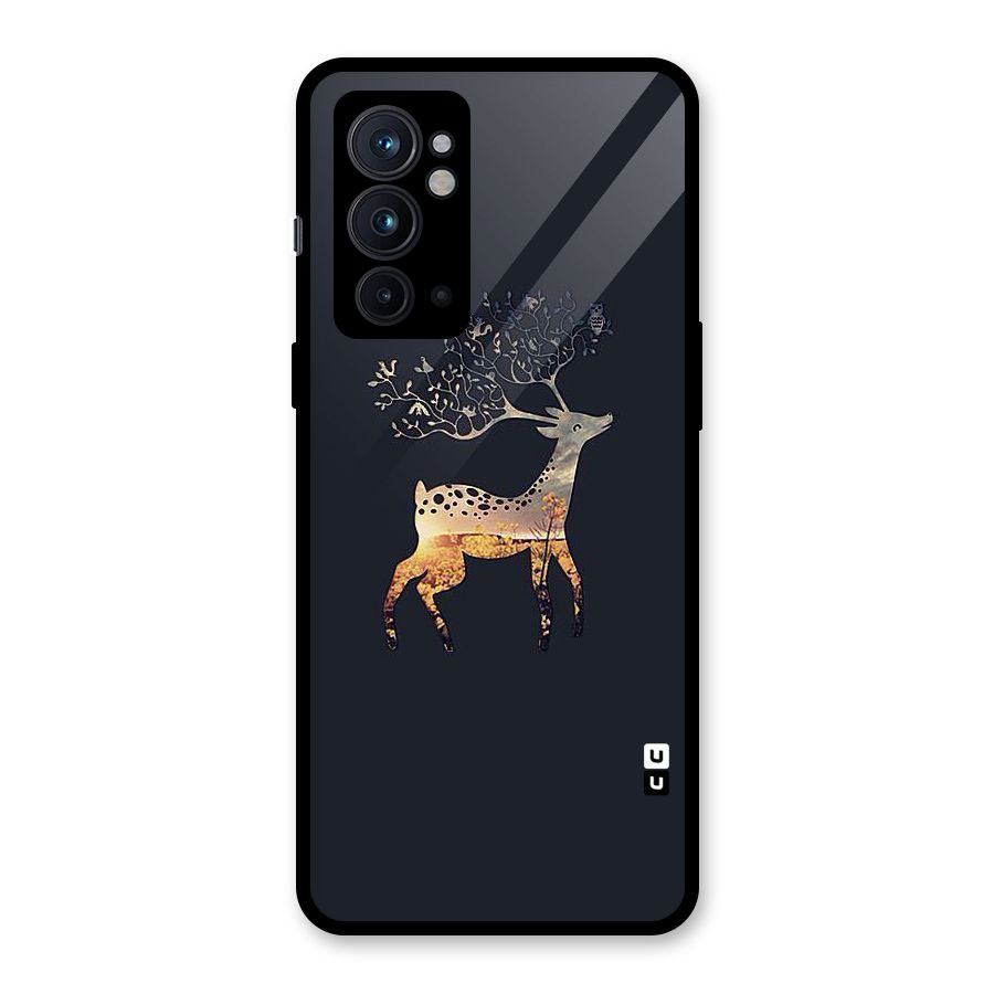 Black Deer Glass Back Case for OnePlus 9RT 5G