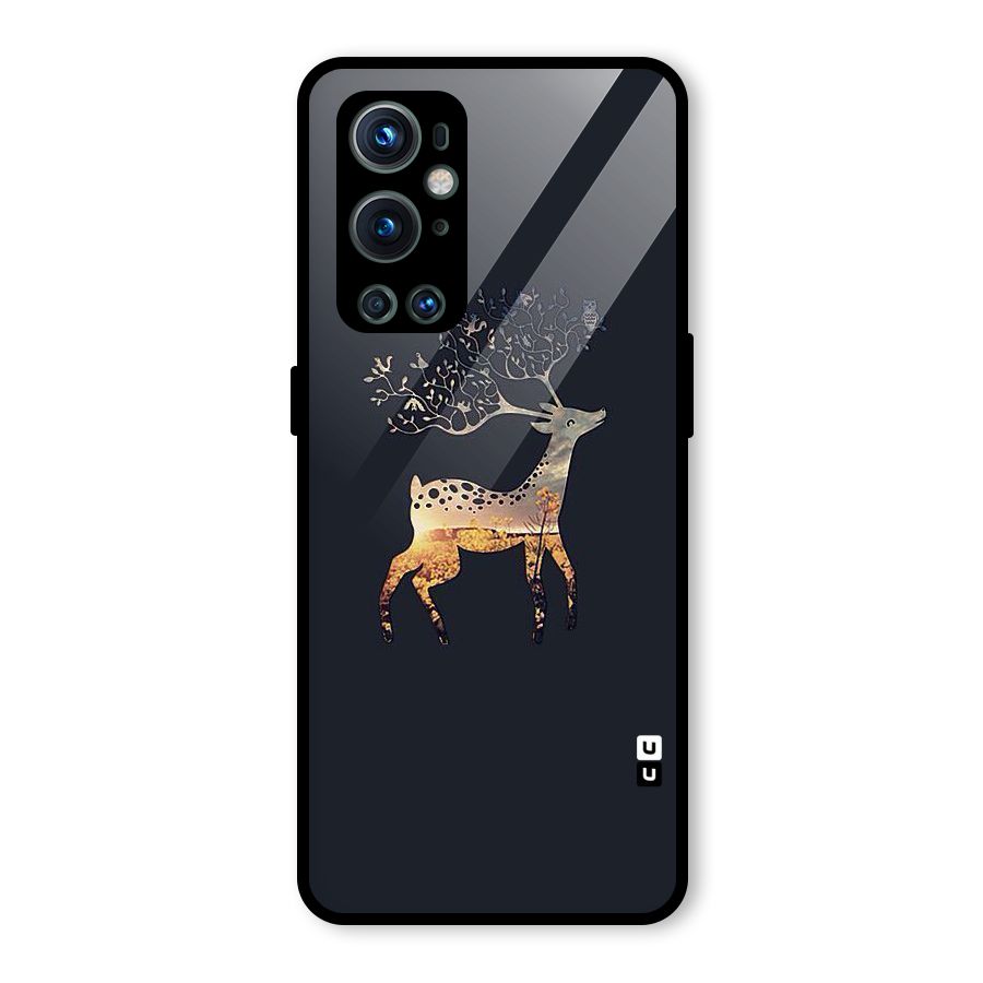 Black Deer Glass Back Case for OnePlus 9 Pro