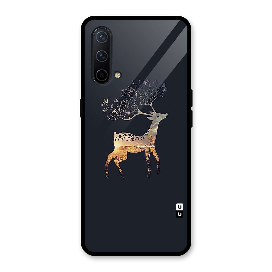 Black Deer Glass Back Case for OnePlus Nord CE 5G