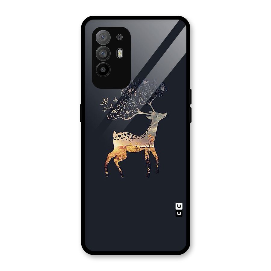 Black Deer Glass Back Case for Oppo F19 Pro Plus 5G