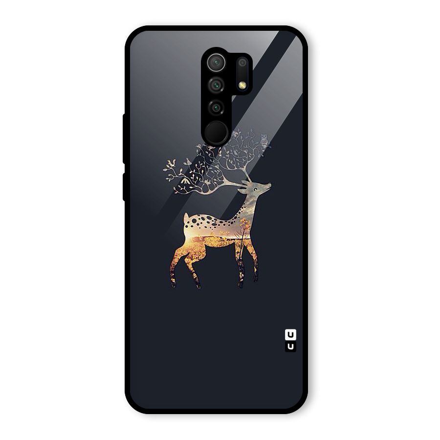 Black Deer Glass Back Case for Poco M2