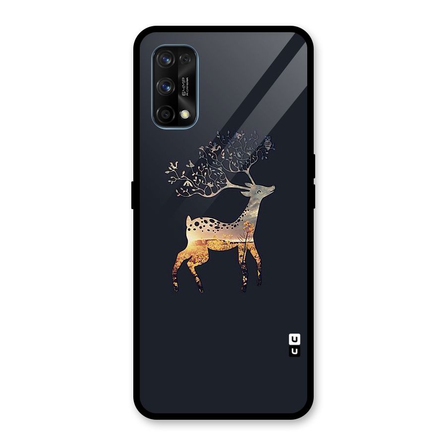 Black Deer Glass Back Case for Realme 7 Pro