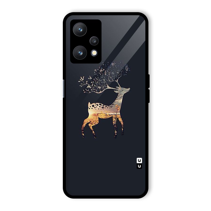 Black Deer Glass Back Case for Realme 9 Pro 5G