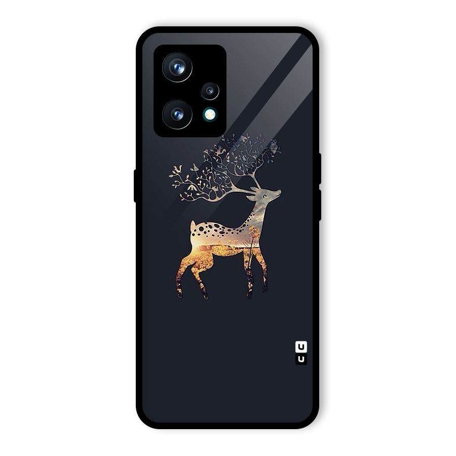 Black Deer Glass Back Case for Realme 9 Pro Plus 5G