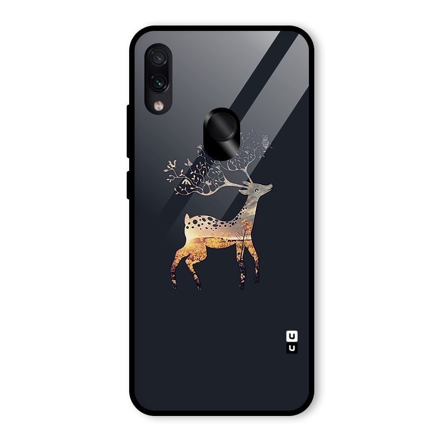 Black Deer Glass Back Case for Redmi Note 7 Pro