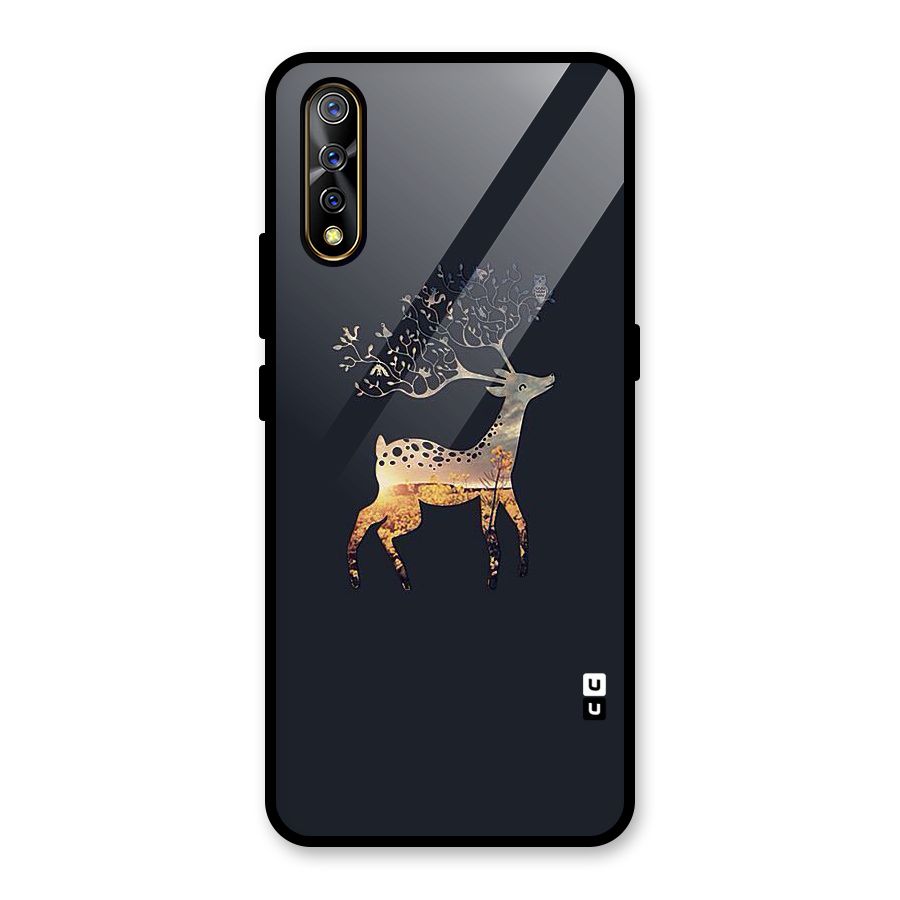 Black Deer Glass Back Case for Vivo S1