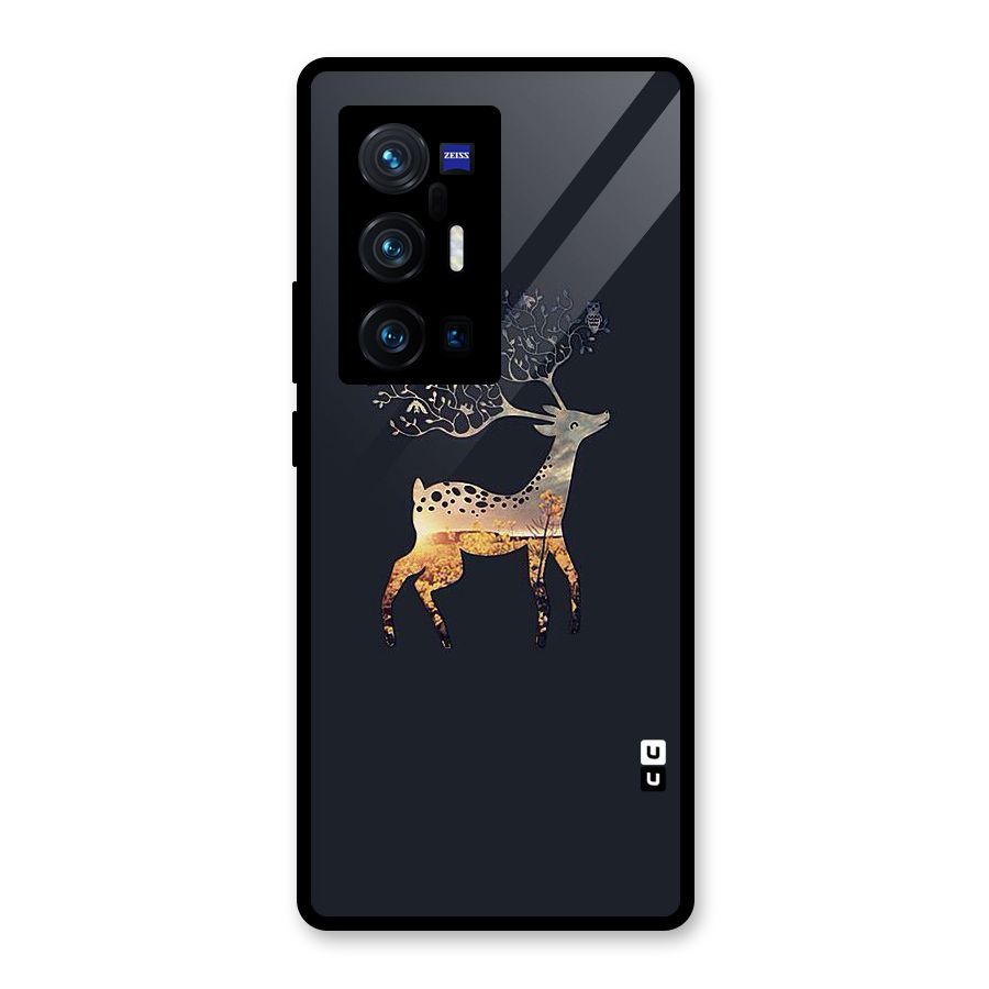 Black Deer Glass Back Case for Vivo X70 Pro Plus