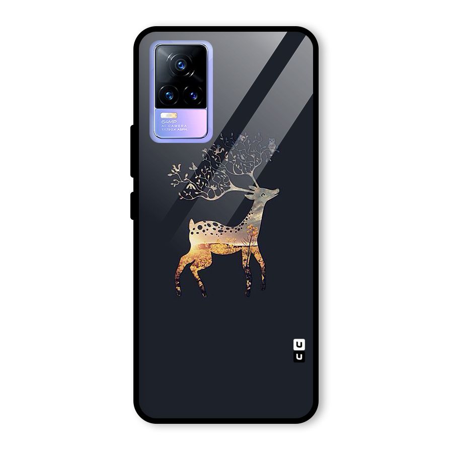 Black Deer Glass Back Case for Vivo Y73