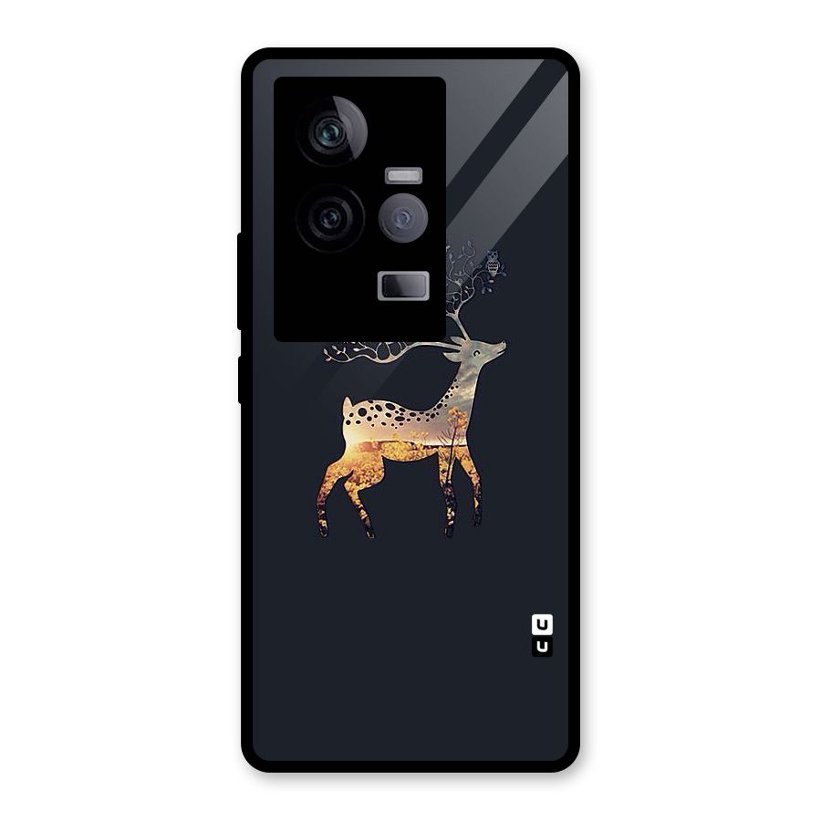 Black Deer Glass Back Case for Vivo iQOO 11 5G