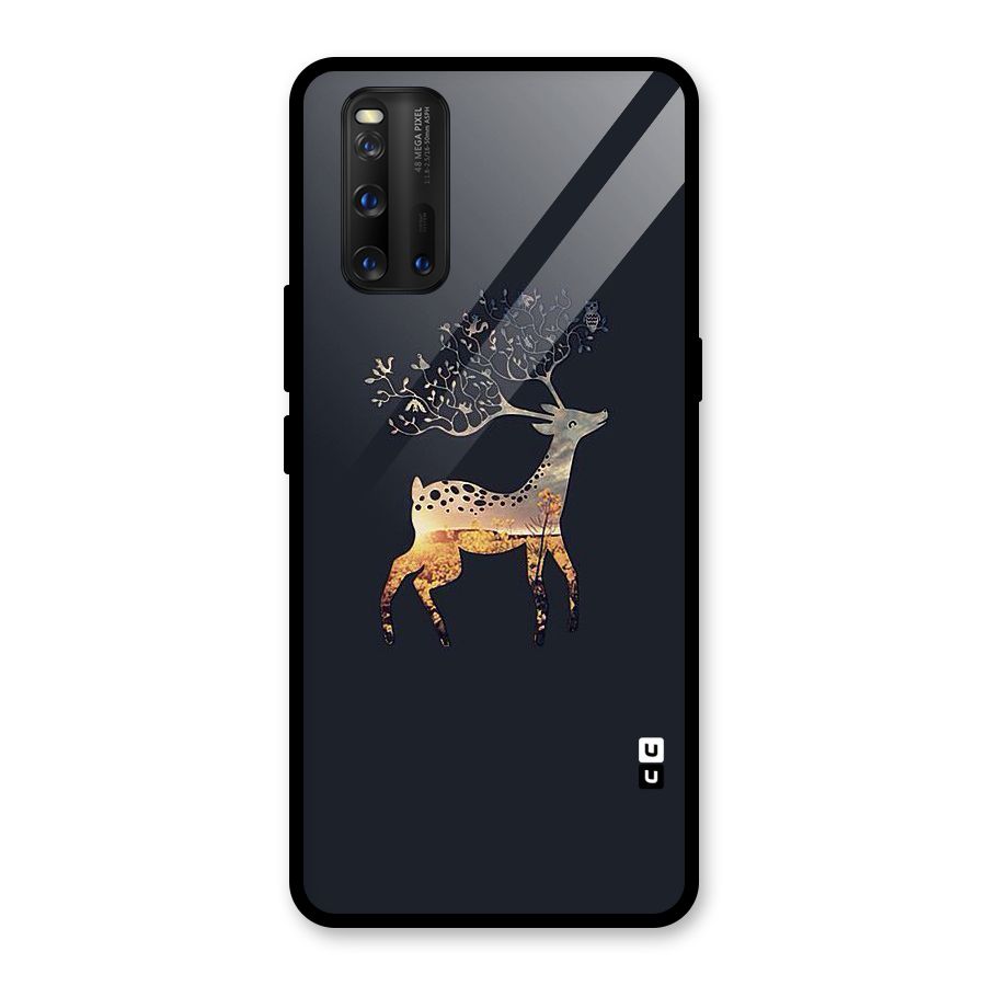 Black Deer Glass Back Case for Vivo iQOO 3