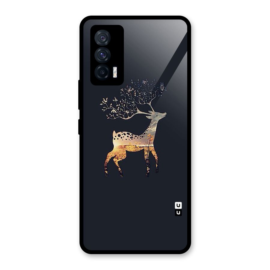 Black Deer Glass Back Case for Vivo iQOO 7 5G
