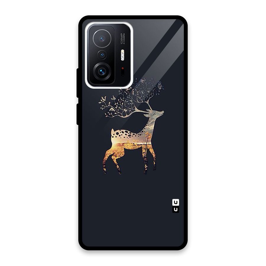 Black Deer Glass Back Case for Xiaomi 11T Pro