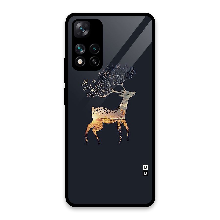 Black Deer Glass Back Case for Xiaomi 11i HyperCharge 5G