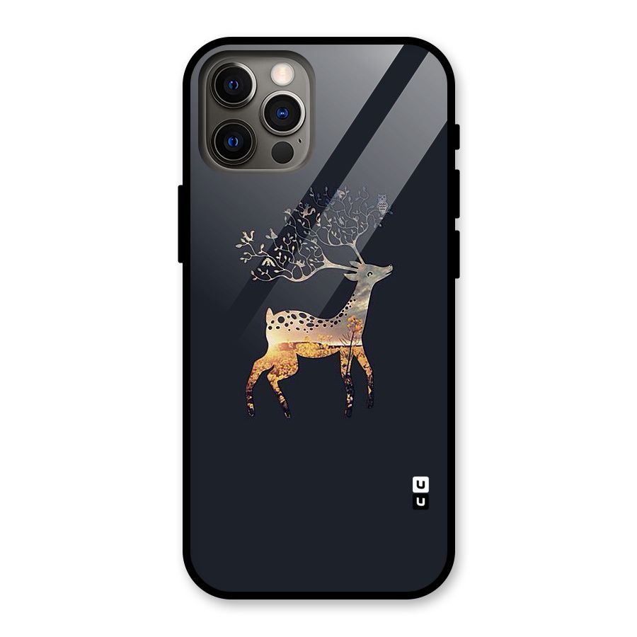 Black Deer Glass Back Case for iPhone 12 Pro