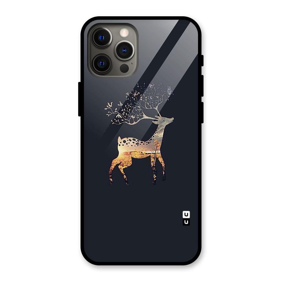 Black Deer Glass Back Case for iPhone 12 Pro Max