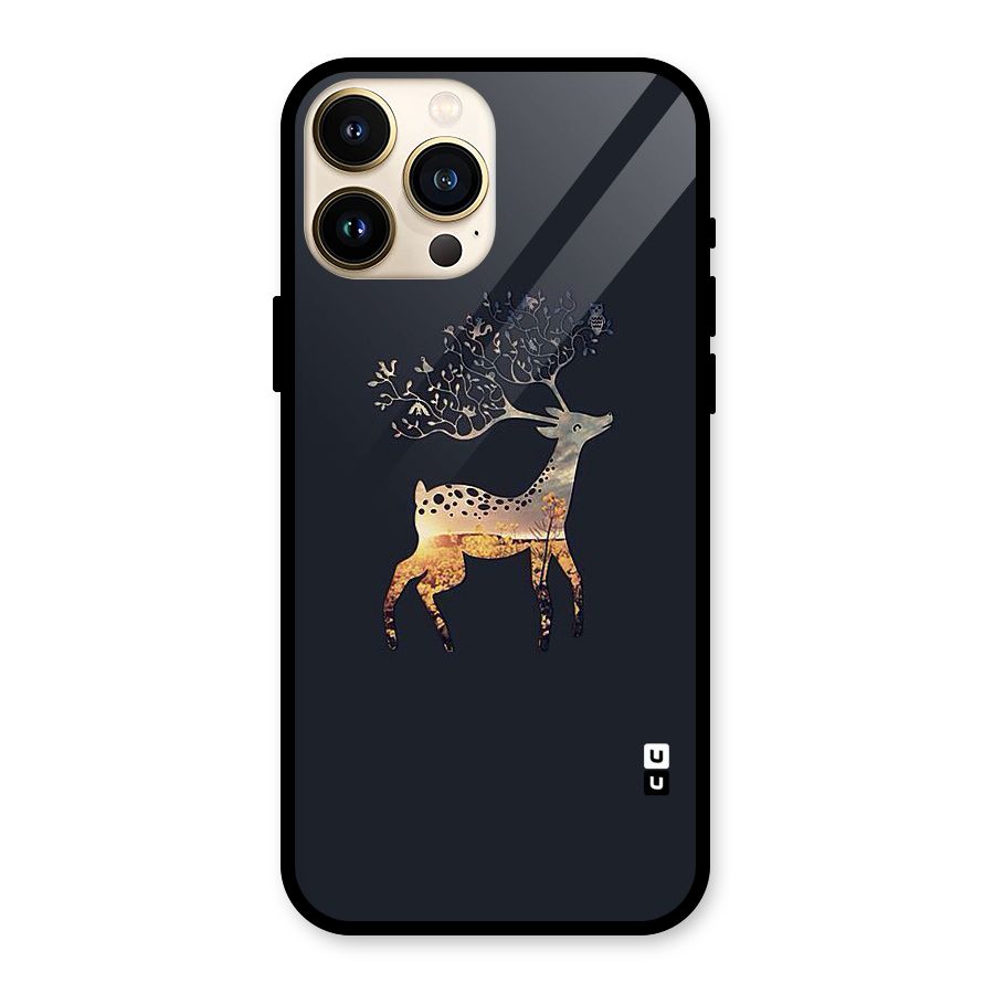 Black Deer Glass Back Case for iPhone 13 Pro Max