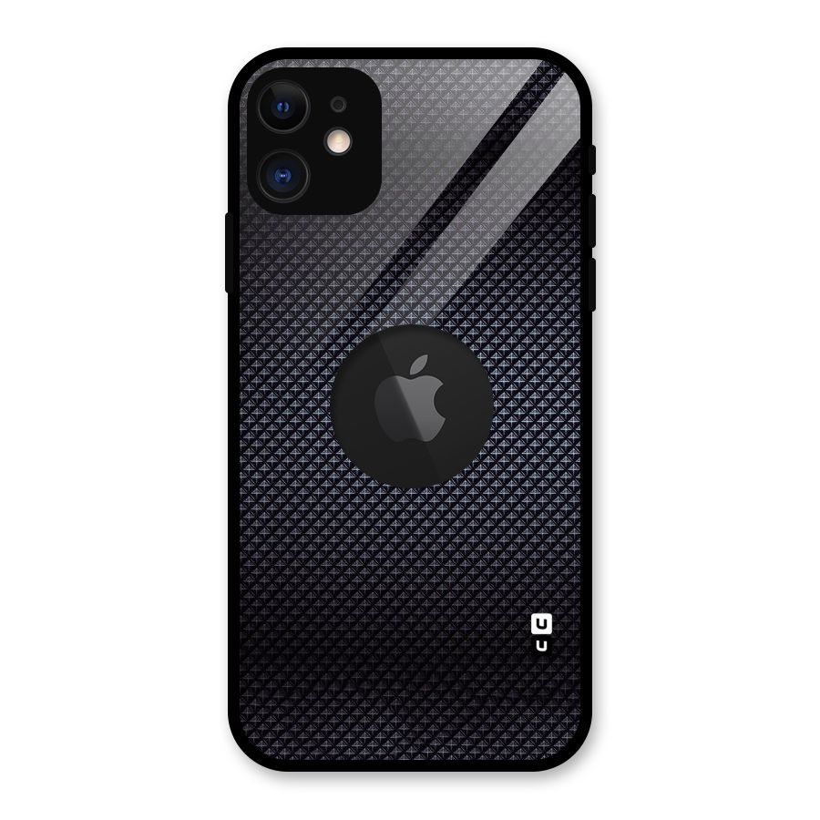 Black Diamond Glass Back Case for iPhone 11 Logo Cut