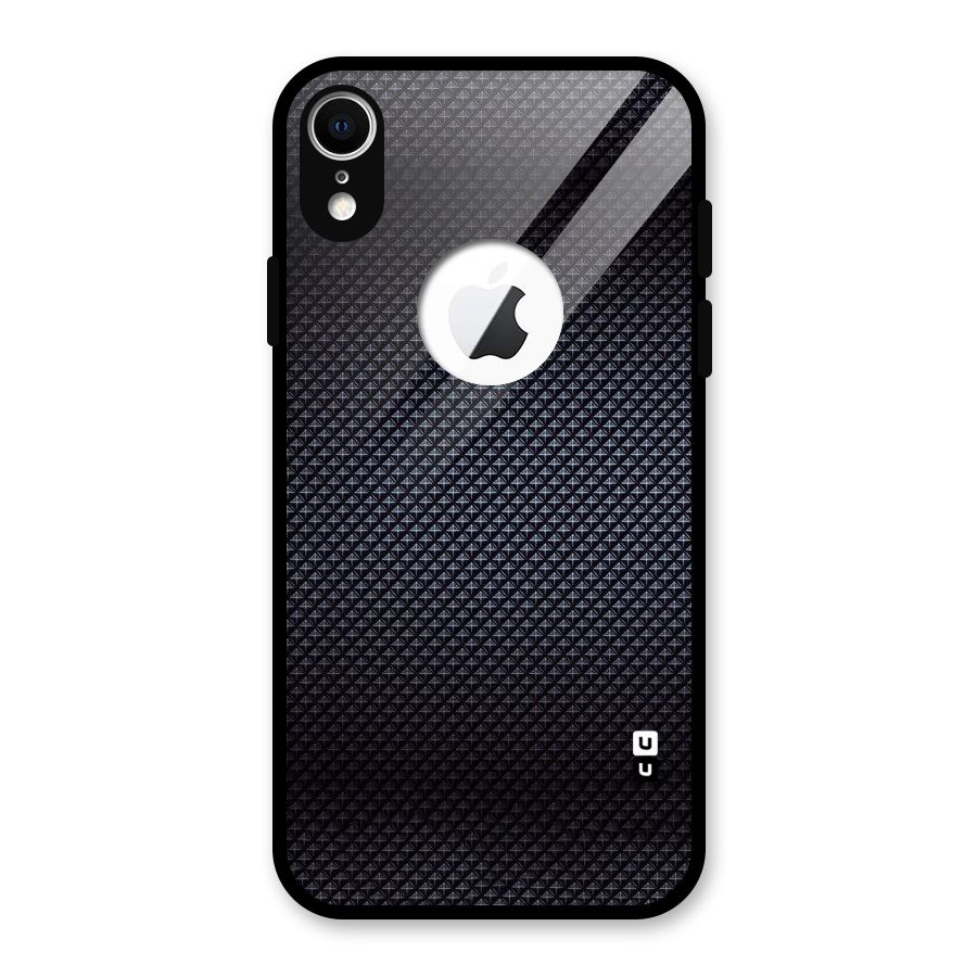 Black Diamond Glass Back Case for iPhone XR Logo Cut