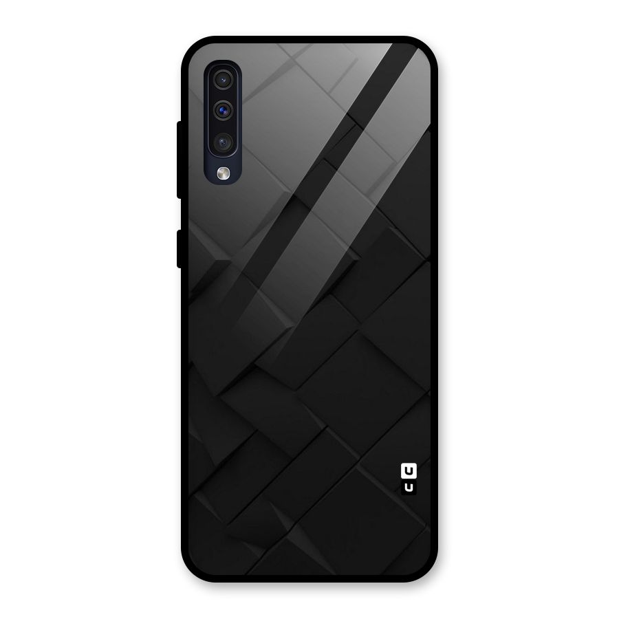 Black Elegant Design Glass Back Case for Galaxy A50s