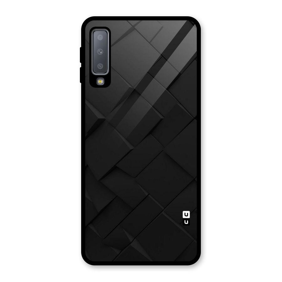 Black Elegant Design Glass Back Case for Galaxy A7 (2018)