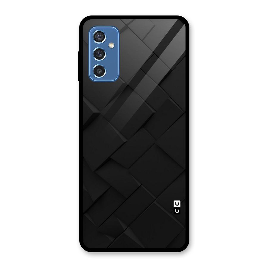 Black Elegant Design Glass Back Case for Galaxy M52 5G