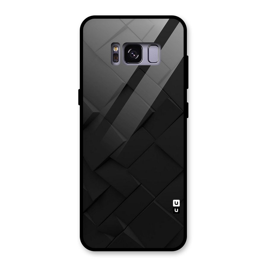 Black Elegant Design Glass Back Case for Galaxy S8