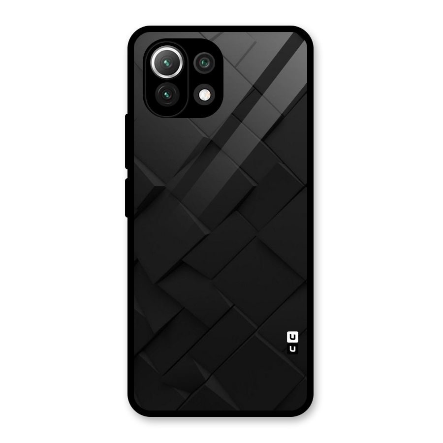 Black Elegant Design Glass Back Case for Mi 11 Lite