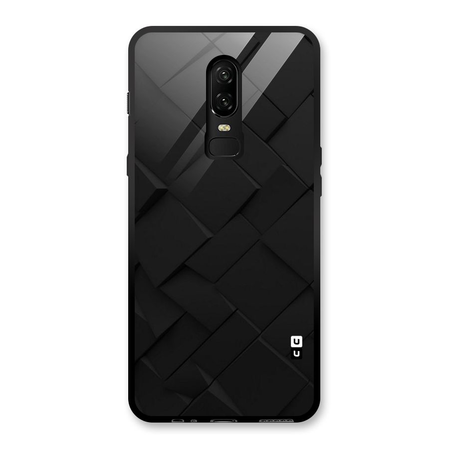 Black Elegant Design Glass Back Case for OnePlus 6