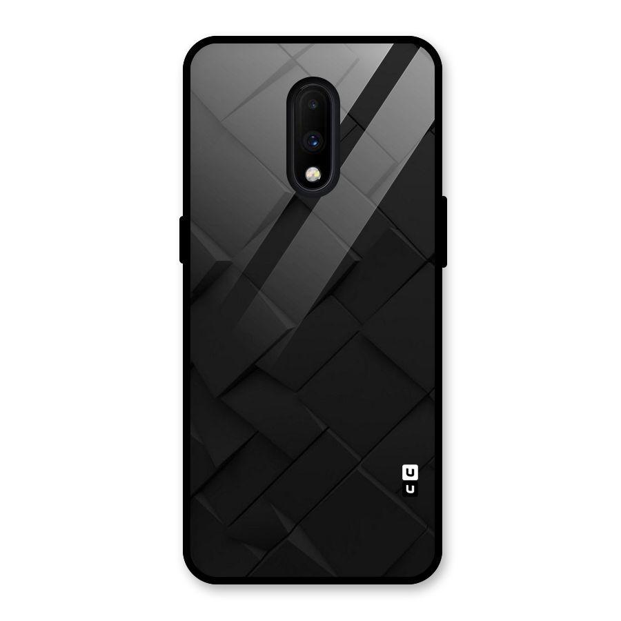 Black Elegant Design Glass Back Case for OnePlus 7