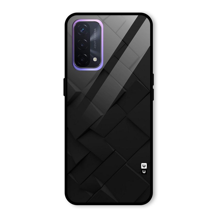 Black Elegant Design Glass Back Case for Oppo A74 5G