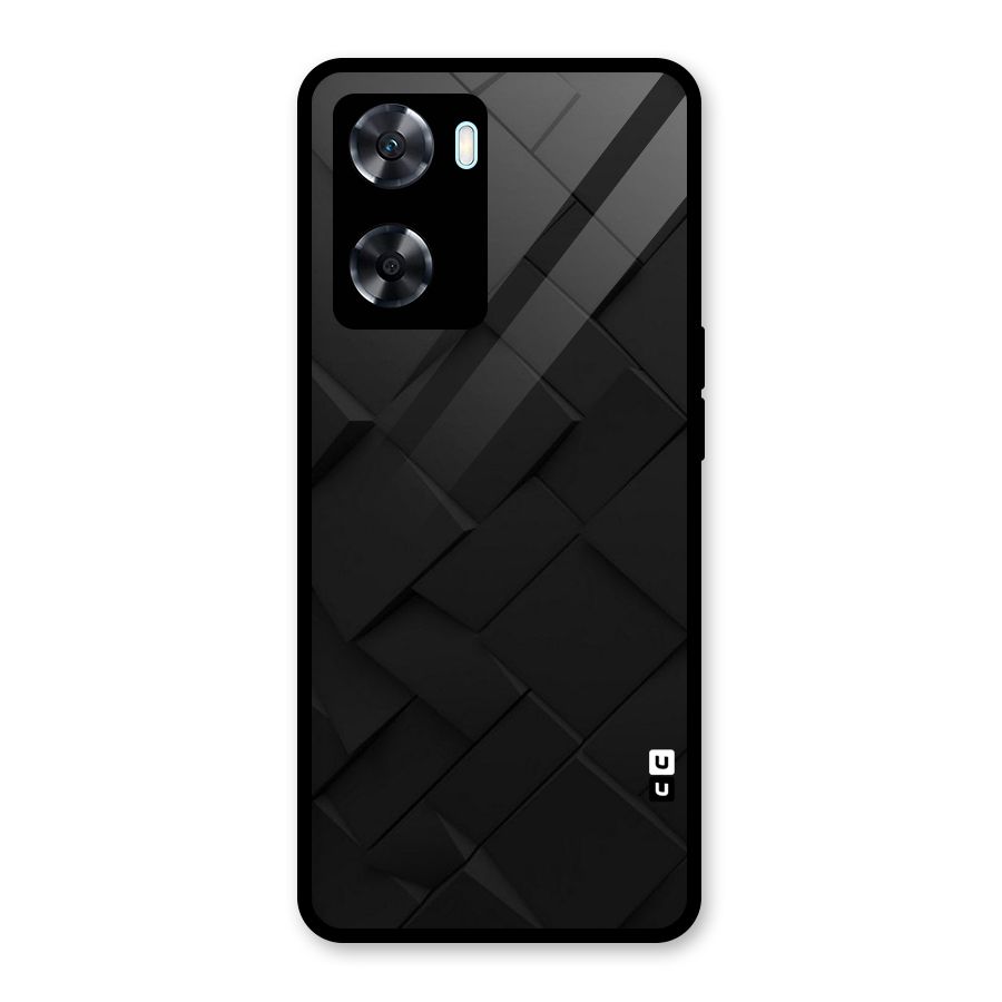 Black Elegant Design Glass Back Case for Oppo A77