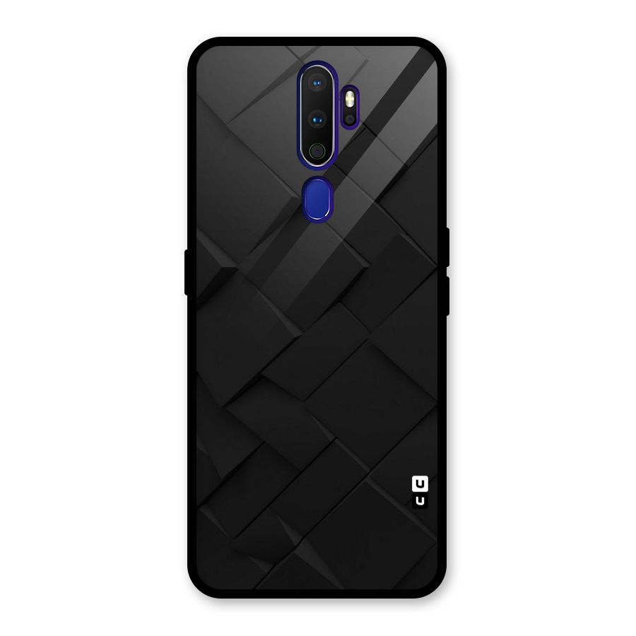 Black Elegant Design Glass Back Case for Oppo A9 (2020)