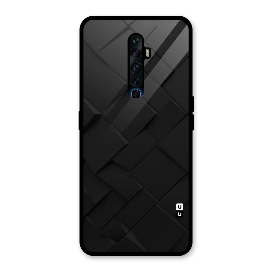 Black Elegant Design Glass Back Case for Oppo Reno2 F
