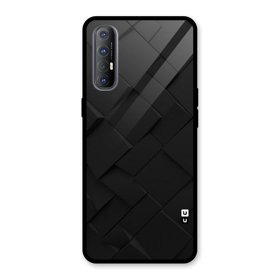 Black Elegant Design Glass Back Case for Oppo Reno3 Pro