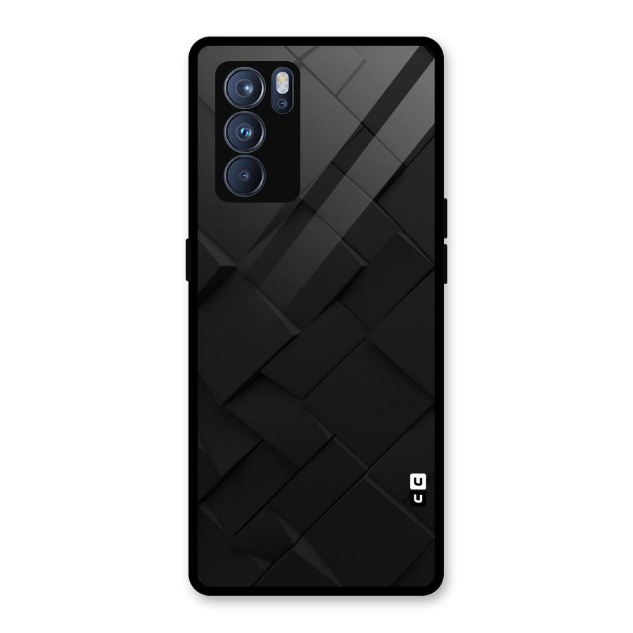 Black Elegant Design Glass Back Case for Oppo Reno6 Pro 5G