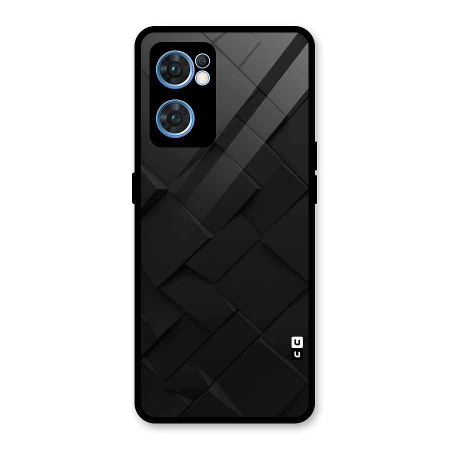 Black Elegant Design Glass Back Case for Oppo Reno7 5G
